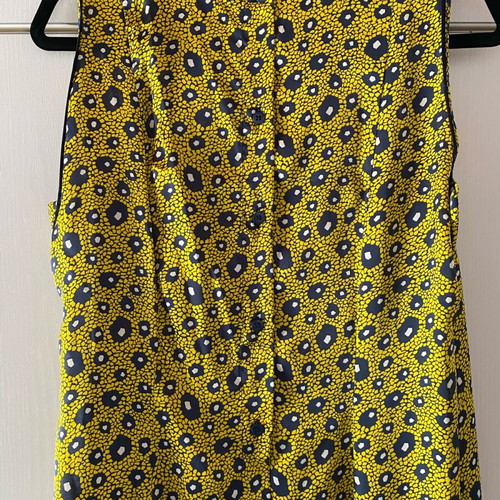 Zara sleeveless dress new, airy yellow with blue patterns, size L