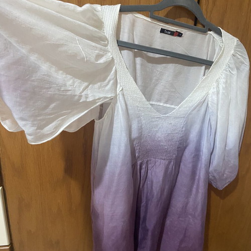 Blouse Toi&Moi like new, white and purple, size S