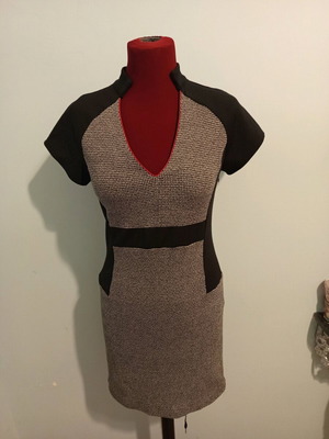 Mini dress gray/black like new with woven pattern