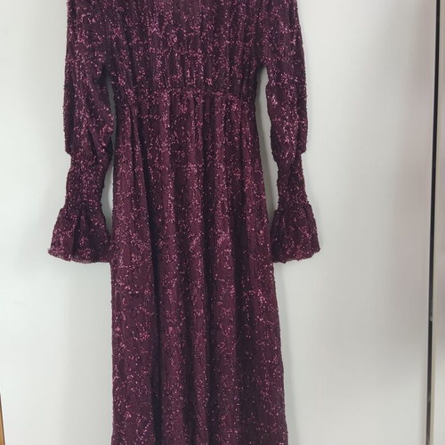 Zara long red dress with sequins like new