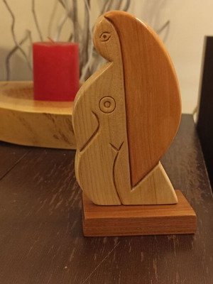 Handmade Wooden Woman Silhouette Decorative Art Like New