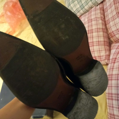 Men's leather shoes used, size 44, black