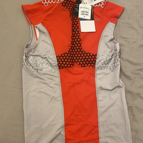 Salomon technical compression shirt, new, size M, orange and white