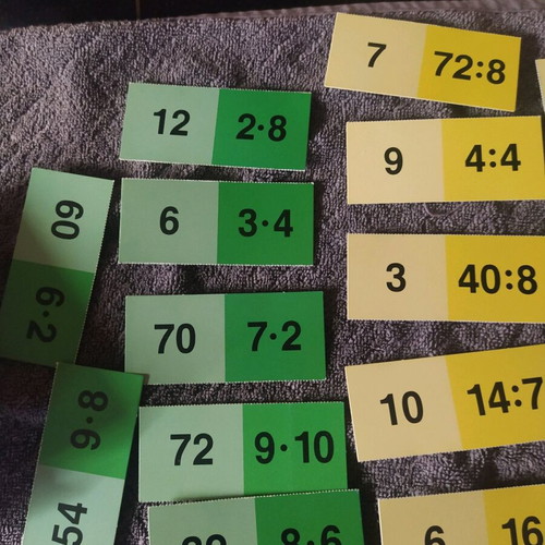 Multiplication and division domino used