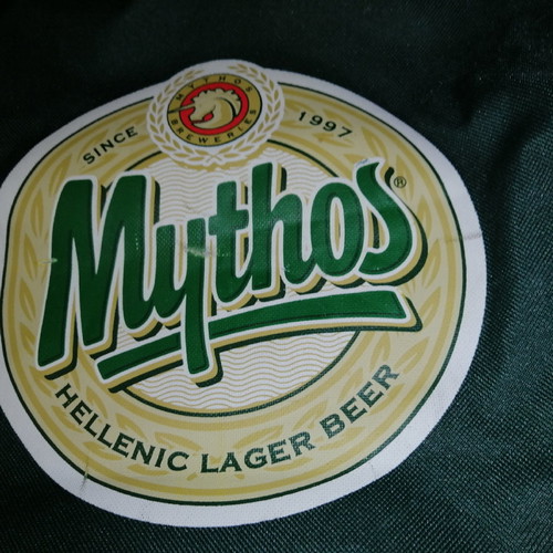 Shopping trolley bag like new, green with Mythos logo