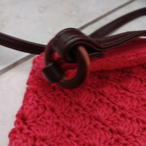 Small crossbody bag used, red and pink