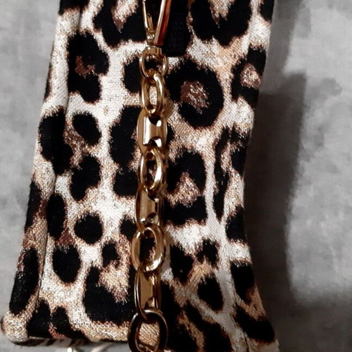 H&M animal print handbag with long strap, new