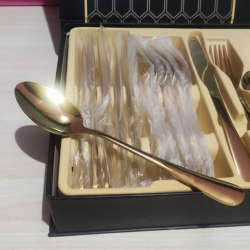 Gold Cutlery Set 23 Pieces New, Luxury