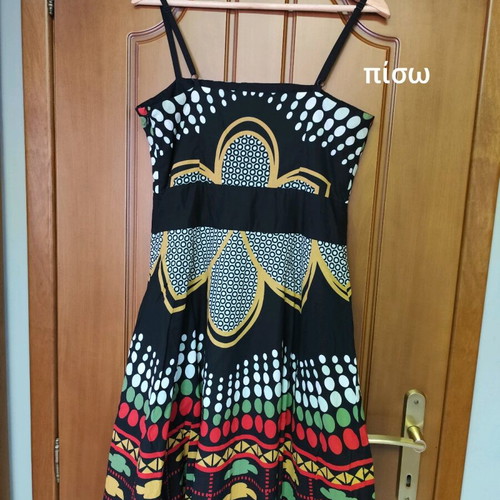 Dress with straps like new, multicolored, size L