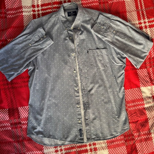 Oxford Company shirt XL blue indigo polka dot like new