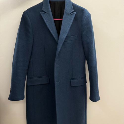 Versace coat like new, blue, 75% wool, size 48