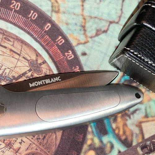 Mont Blanc Top Lock folding knife like new with leather carrying case