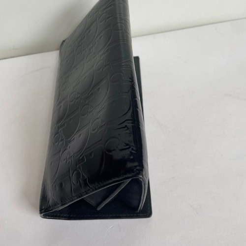 Dior black leather wallet used