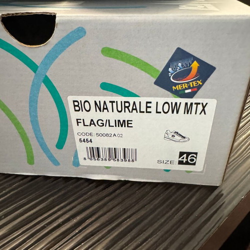 Lomer Anatomical Sneakers Size 46 Like New, Model BIO NATURALE LOW MTX FLAG/LIME