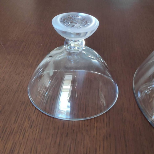 Cristal d'Arques set 2 used crystal bowls JG Durand Organdi