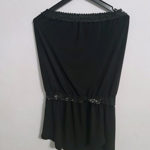 Dolce Domenica black strapless mini dress Small like new with sequins