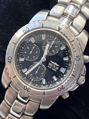 Sector Chrono 36mm σαν καινούργιο, ανδρικό μαύρο ρολόι