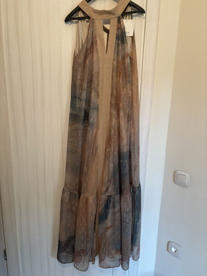Moutaki dress turquoise and gold, size M/S