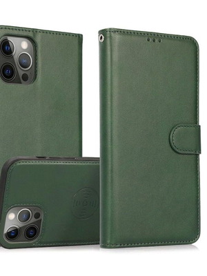 iPhone 13 Pro premium αποσπώμενη θήκη πορτοφόλι από PU δέρμα, πράσινη, καινούργια