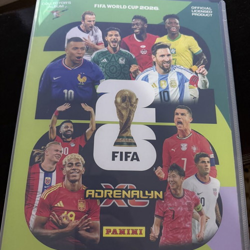 Panini WC 2026 sticker album with 281 stickers and Adrenalyn XL & Prizm cards