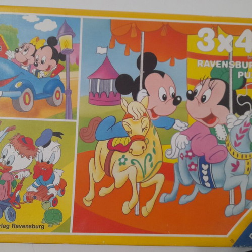 Disney vintage children's puzzle from the '80s used, set of 3 pieces