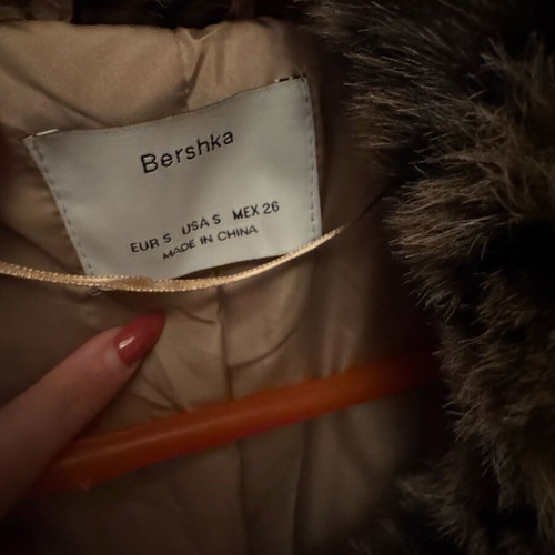 Bershka faux fur coat like new, size S/M, black and brown