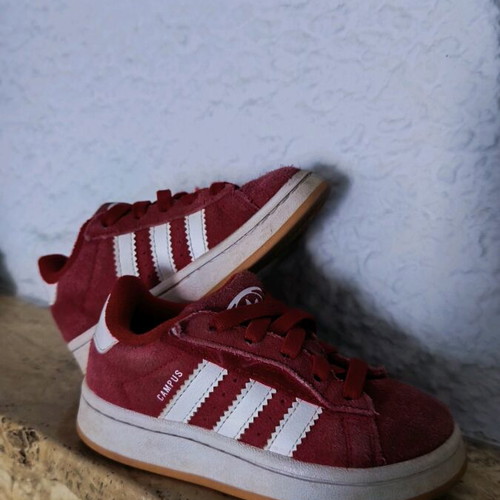 Adidas Campus sneakers used, red suede unisex size 27