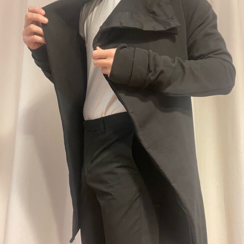 Gabbiano modern jacket/trench coat used, size Large, black