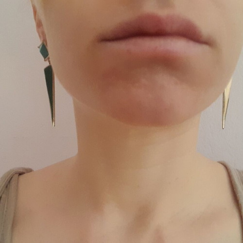 Earrings used, blue and gold