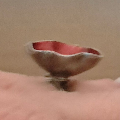 Silver Handmade Ring 925 with Red, Orange and Gold Interior like new