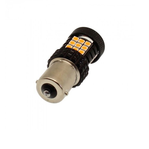 Pair of Monopolar LED Lamps CANBUS 1156 BA15S 30 SMD 12-24V 2500LM Orange OEM New