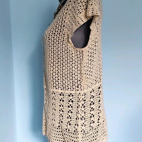 Jensen lace poncho tunic used like new, vintage cotton, XL-3XL