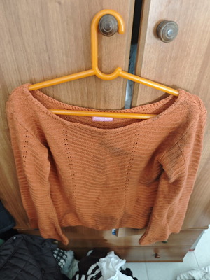 Woolnet women's wool sweater XL used, red and orange