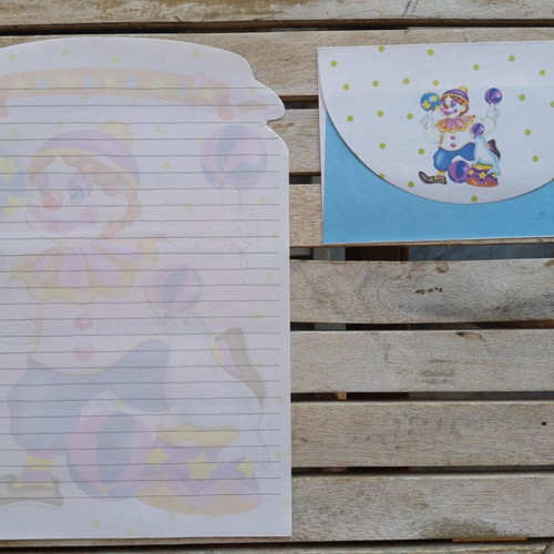 Clown stationery set used