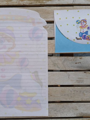 Clown stationery set used