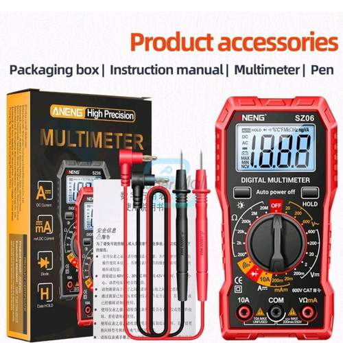 ANENG SZ06 Digital Multimeter 2000 Measurements AC/DC Voltmeter Ammeter LCD new