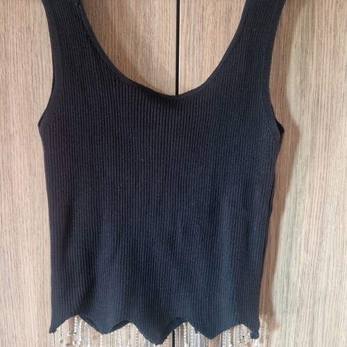 Tank top black with silver details like new, size M