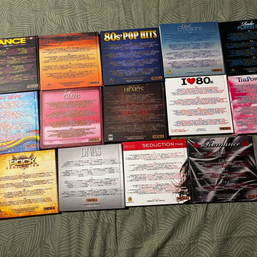 Collection of 14 CDs like new, 2000s decade with 80s, rock, dance hits