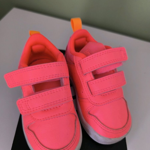 Adidas Tensaur I kids sports shoes size 20 like new, coral