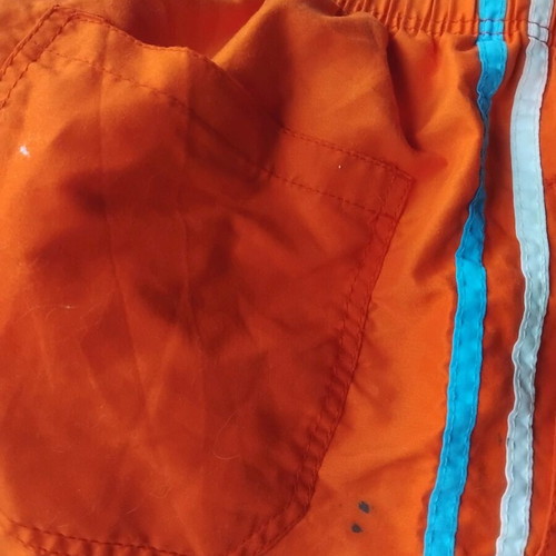 Swim shorts used XL orange with white and turquoise stripe