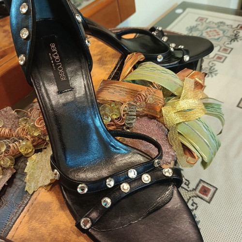 Sergio Rossi summer sandals with strass, size 38.5, like new