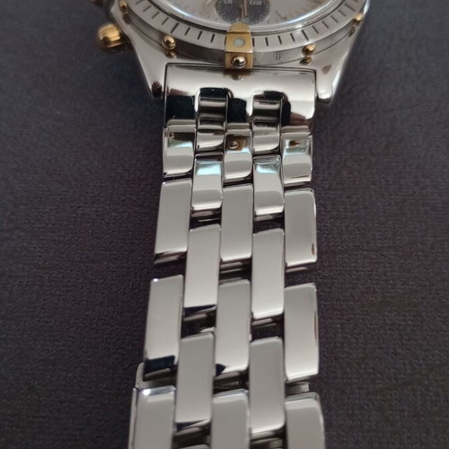 Breitling Chronomat 40mm chronograph watch like new, gold and silver