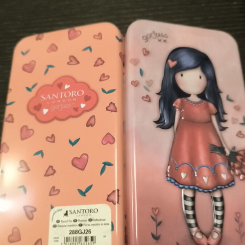 Santoro metal pencil cases new with 6 free highlighters