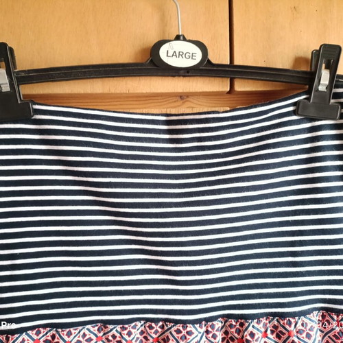Glitzerfee Swiss boho skirt with striped waist and velvet hem