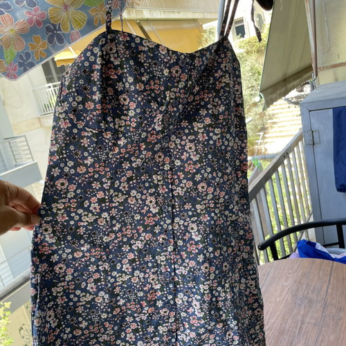 Floral dress Paranoia size L used, blue with back elastic
