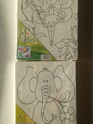 Children's painting canvases 2 pieces like new 15x20 cm