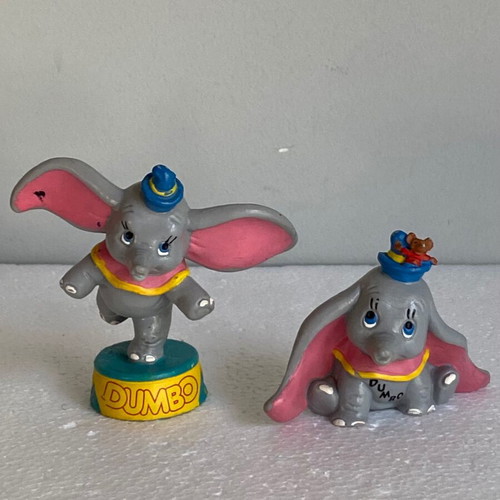 Disney Dumbo pvc figure set of 2 used, 1980s Bullyland Germany