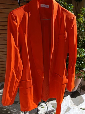 Suit set unused, orange, size S/M, made in Italy