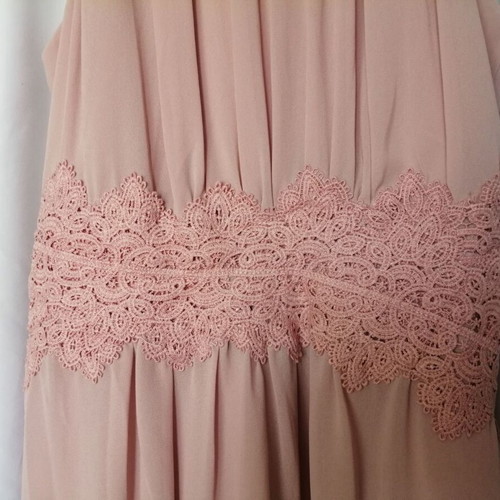 Vila pink elegant short dress with lace belt size S used