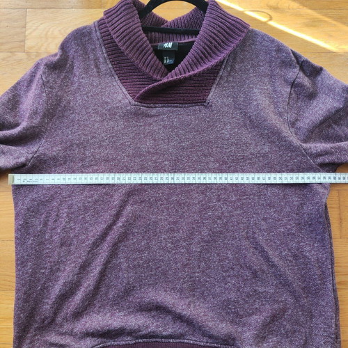 H&M sweatshirt with knitted details like new, red and purple, size XL